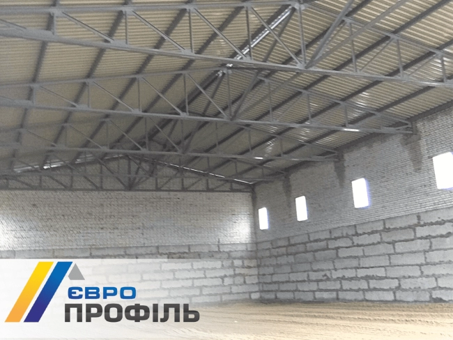 Монтаж ангара, монтаж металлических ферм Профнастил ПК-57 Черкассы