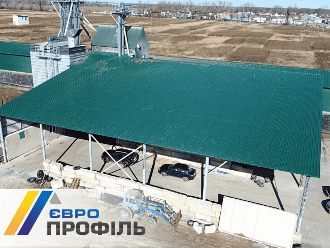 купити Реконструкция зернохранилища и навеса под технику Профнастил ПК-57 и ПС-20 Киевская обл.