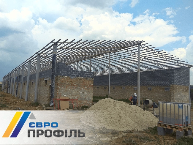 купити Монтаж каркаса кровли зернохранилища Металлопрофиль Т-40 оцинк Черкасская обл.
